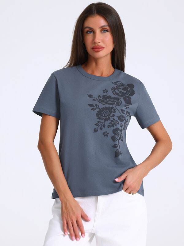 Апрель Футболка 583789 1ЖДФК2657001 темно-серый