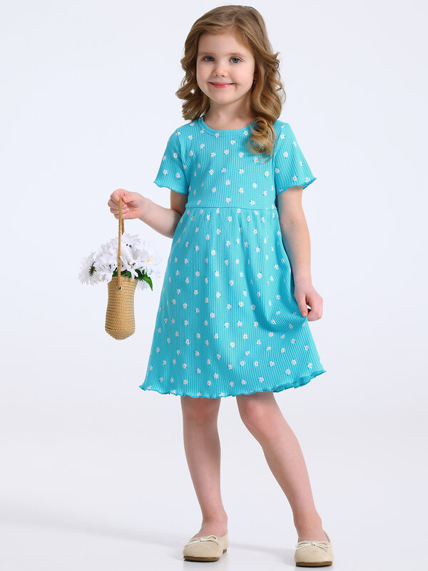 Апрель Платье 583794 1ДПК4967223н ромашки на бирюзе