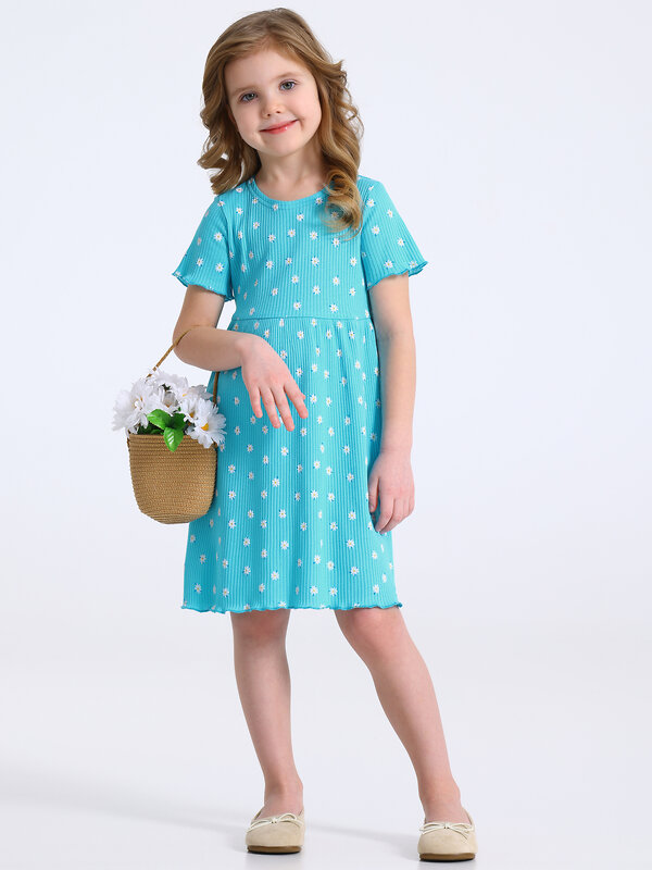 Апрель Платье 583794 1ДПК4967223н ромашки на бирюзе