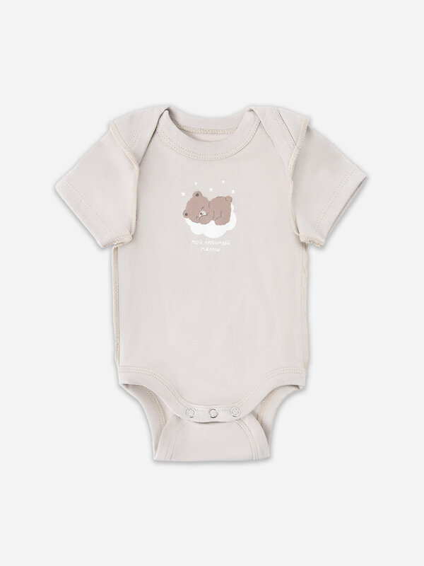 MARK FORMELLE Боди детское 583815 13015-1-2 серо-коричневый +бежевый +печать