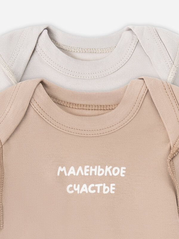 MARK FORMELLE Боди детское 583815 13015-1-2 серо-коричневый +бежевый +печать