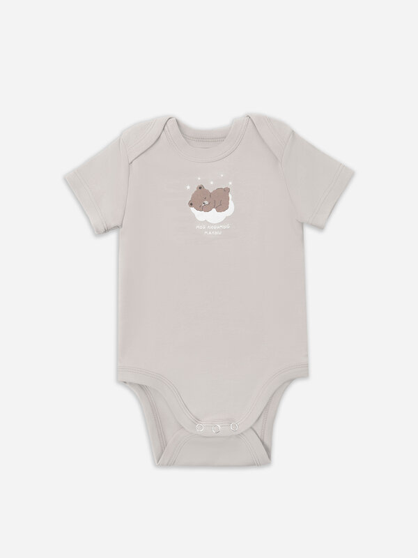 MARK FORMELLE Боди детское 583816 13015-2 серо-коричневый +бежевый +печать