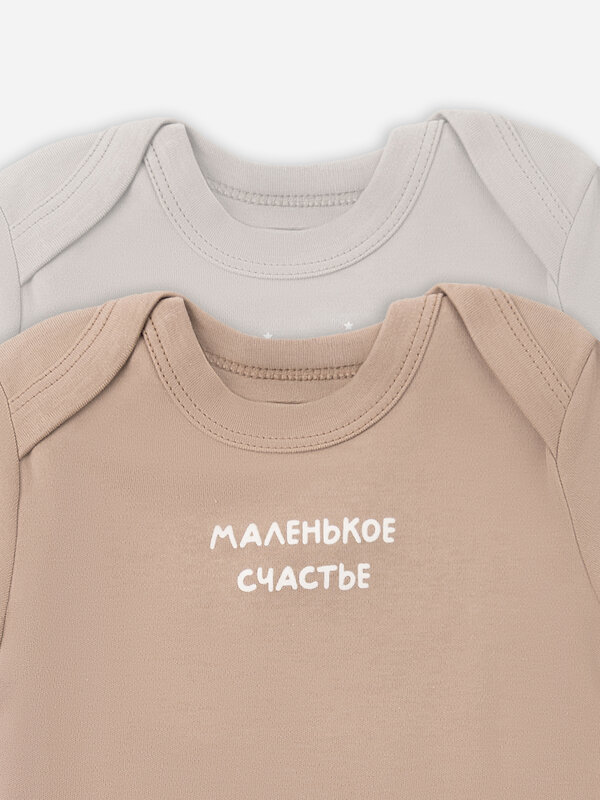 MARK FORMELLE Боди детское 583816 13015-2 серо-коричневый +бежевый +печать