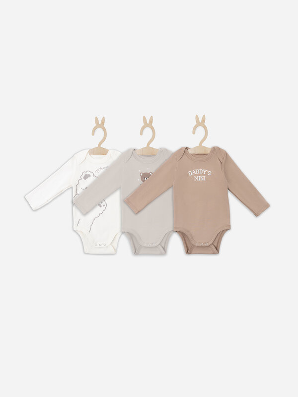 MARK FORMELLE Боди детское 583819 13016-3 молочный +серо-коричневый +бежевый +печать