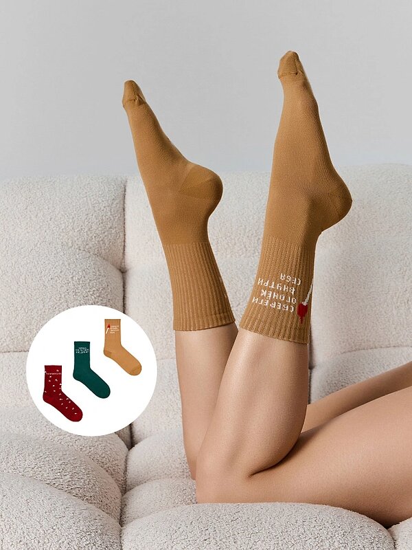 MARK FORMELLE Женские носки 583905 217A-3502 св.кэмел /вишневый /хвойный/