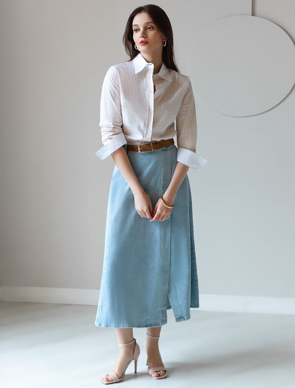 VILATTE Блузка 583950 D29.301 белый-желтый