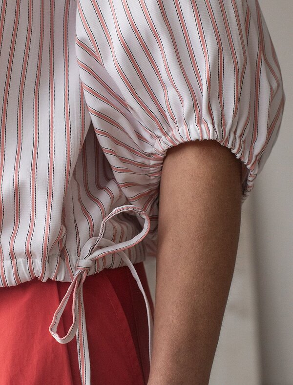 VILATTE Блузка 583959 D29.312 белый-коралловый