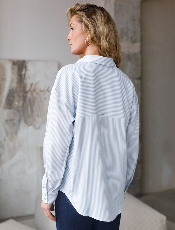 VILATTE Блузка 583963 D29.316 белый-голубой