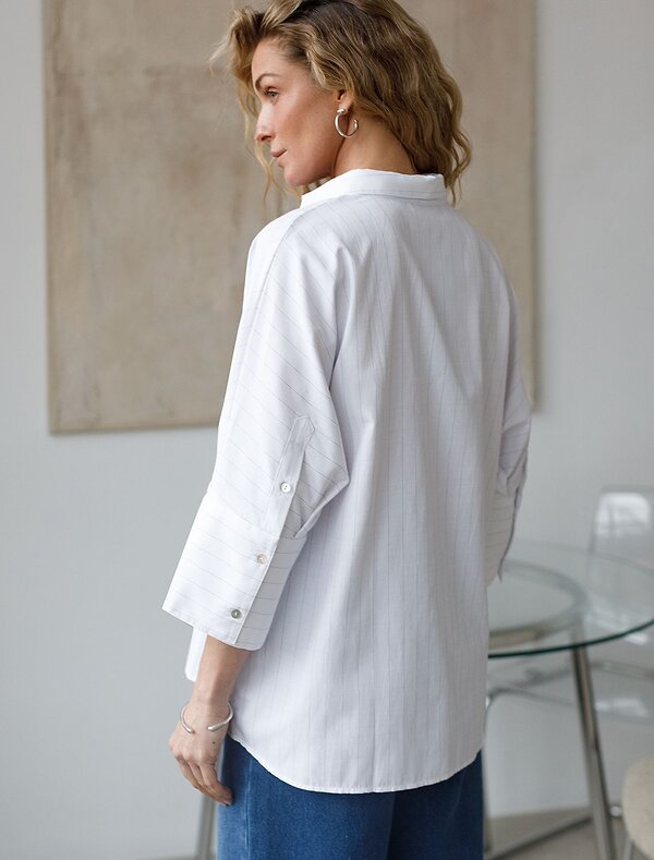 VILATTE Блузка 583967 D29.323 белый-лавандовый