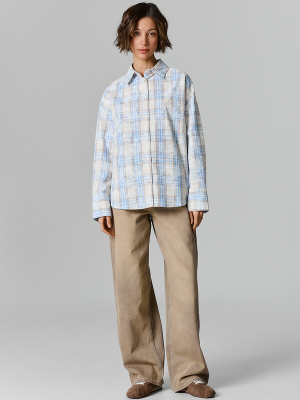 MARK FORMELLE Рубашка 584097 122836 бежево -голубая клетка