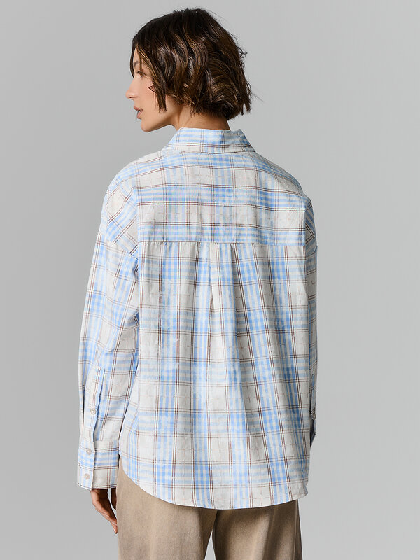 MARK FORMELLE Рубашка 584097 122836 бежево -голубая клетка