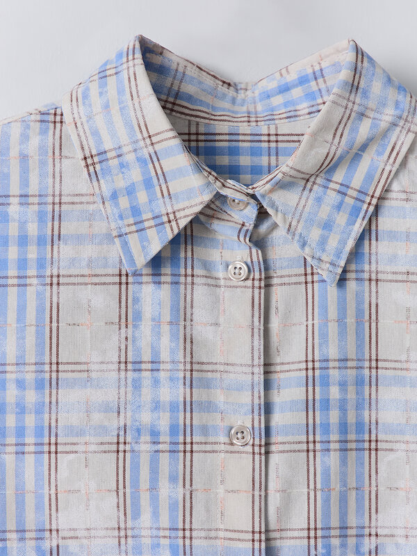 MARK FORMELLE Рубашка 584097 122836 бежево -голубая клетка