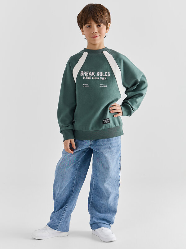 MARK FORMELLE Свитшот 584101 123500 темная зелень +печать