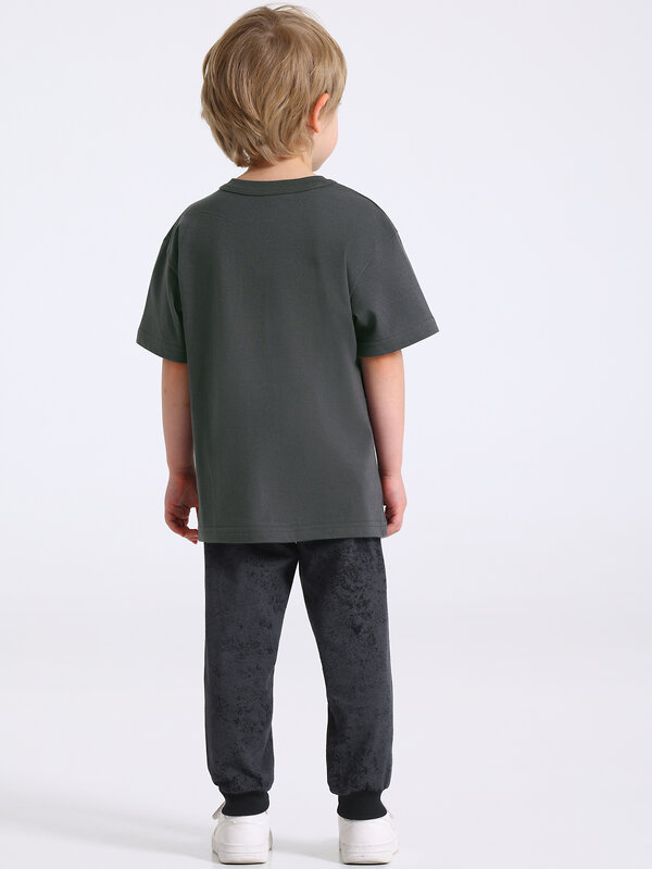 Апрель Комплект 584194 2ПФБ5759001н темно-серый+варенка темно-серый+черный / Медведь в худи