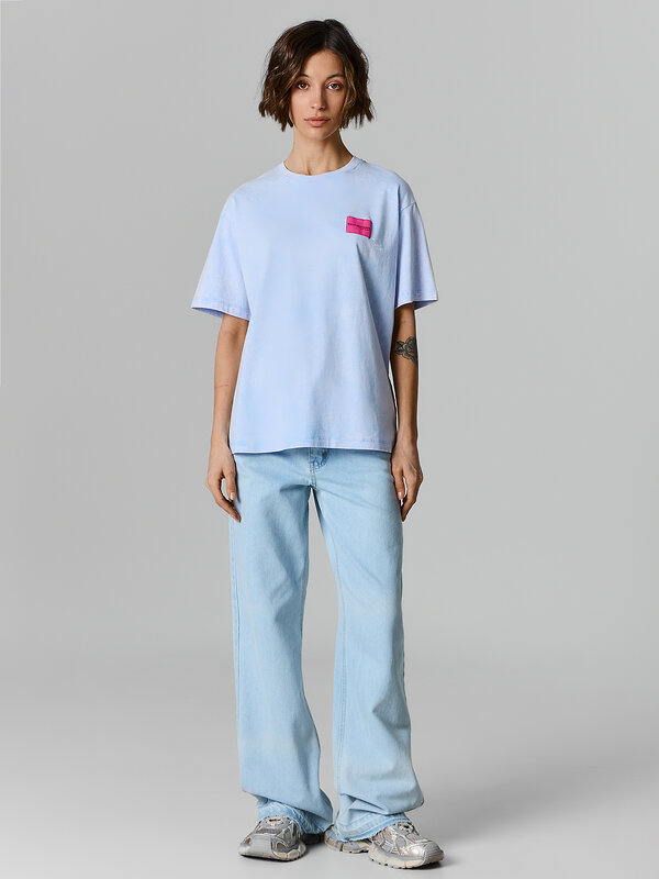 MARK FORMELLE Футболка 584231 112678 ACID WASH безмятежно -голубой +печать