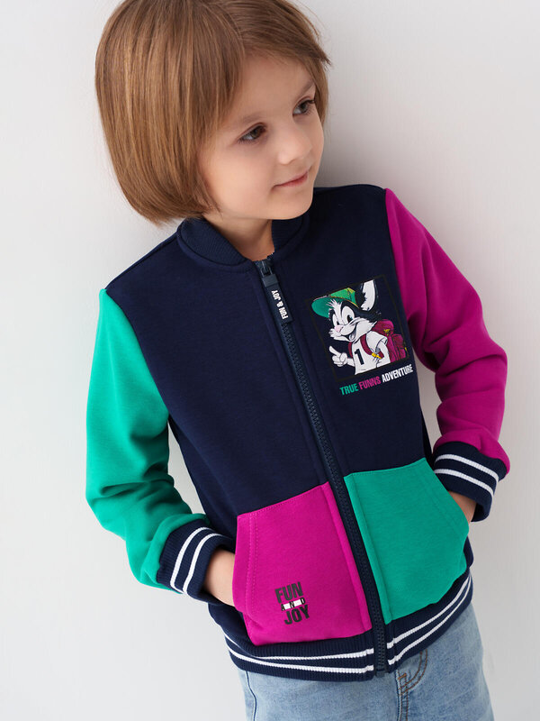PLAYTODAY Толстовка 584478 12612156 малиновый,зеленый,тёмно-синий