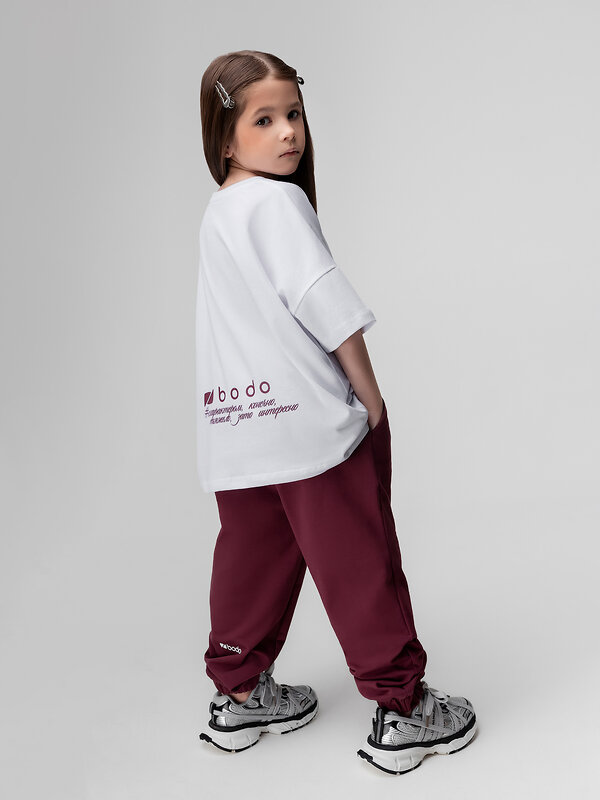 Bodo Футболка 584545 4-483MU белый (бордовый)
