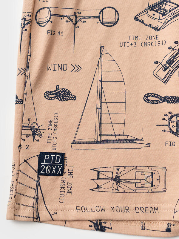 PLAYTODAY Пижама 584798 12611485 тёмно-синий,бежевый