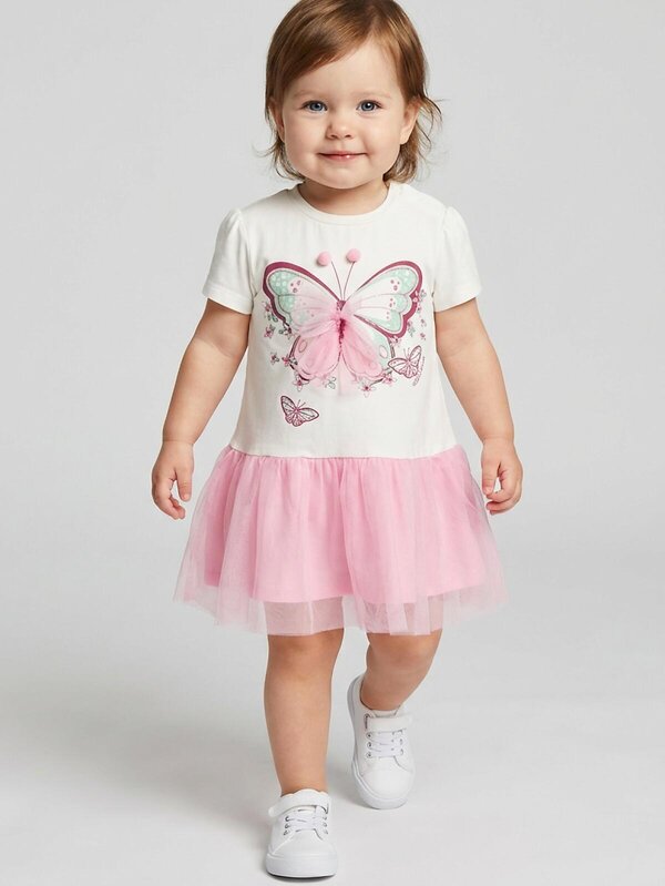 PLAYTODAY Платье 585117 12623150 розовый,белый