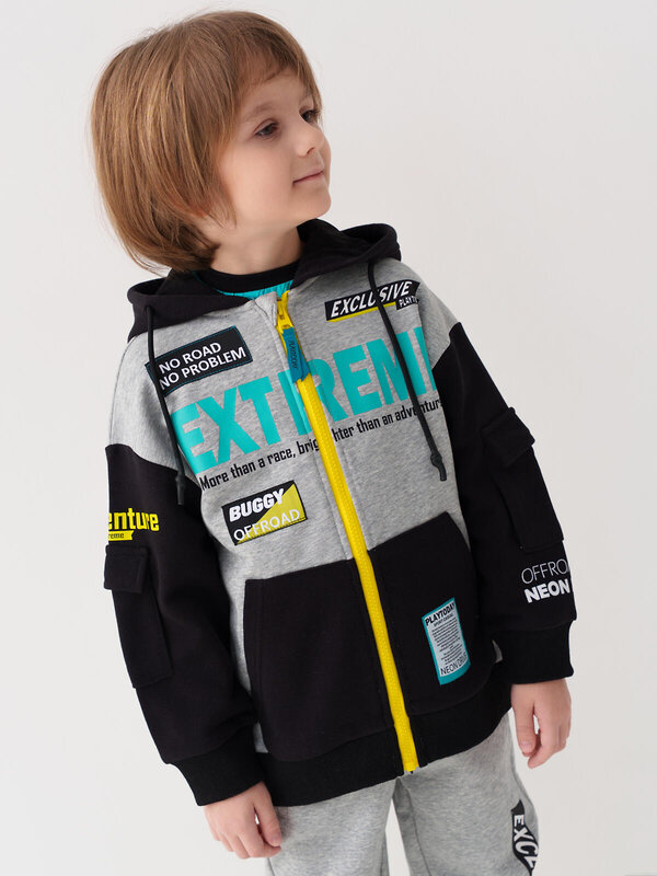 PLAYTODAY Толстовка 585289 12612210 черный,серый