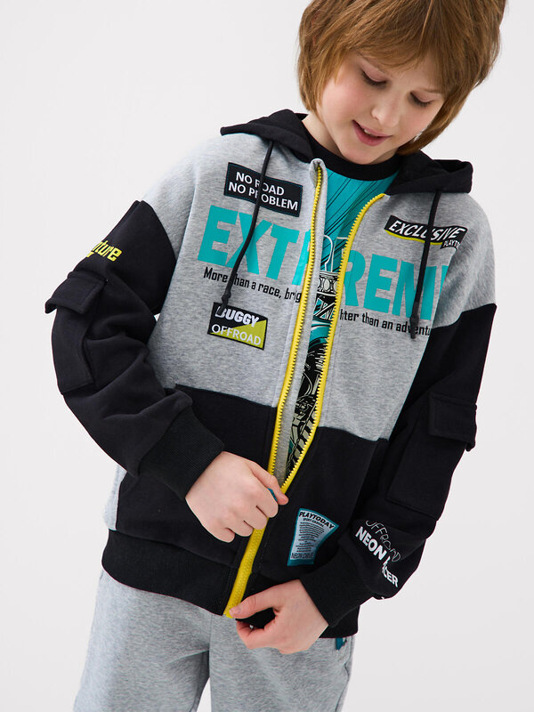 PLAYTODAY Толстовка 585295 12611140 черный,серый