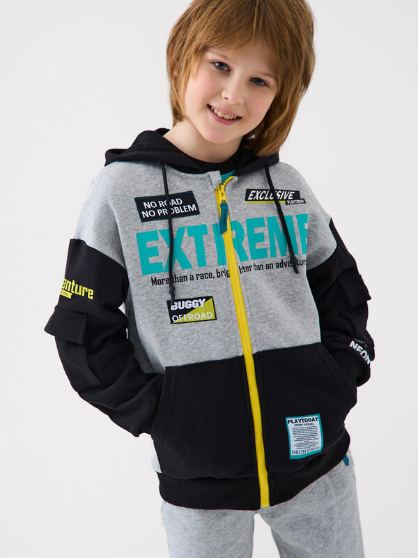 PLAYTODAY Толстовка 585295 12611140 черный,серый