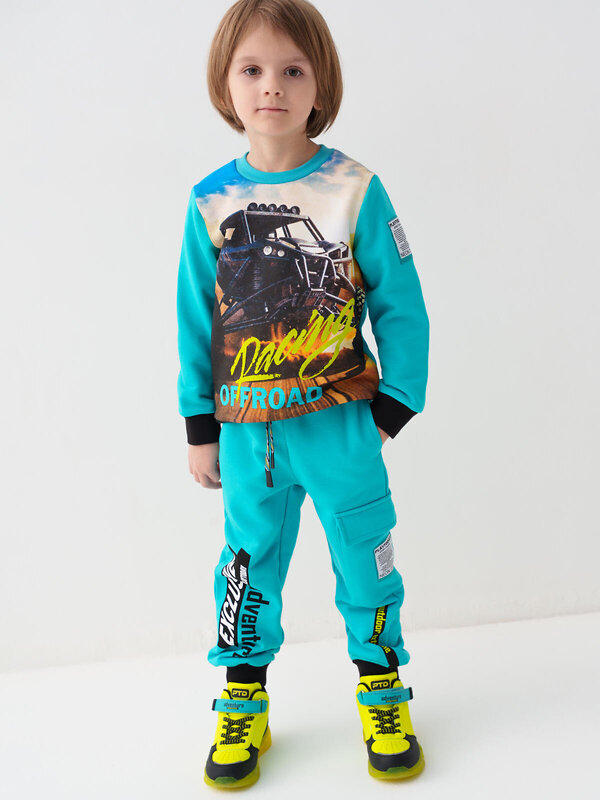 PLAYTODAY Толстовка 585415 12612248 белый,бирюзовый