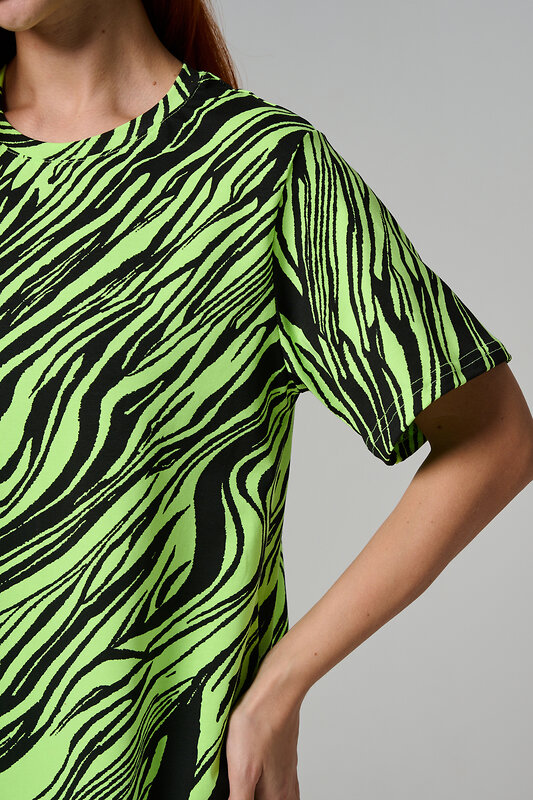 Натали Платье 585687 7480 неон салат+чёрный