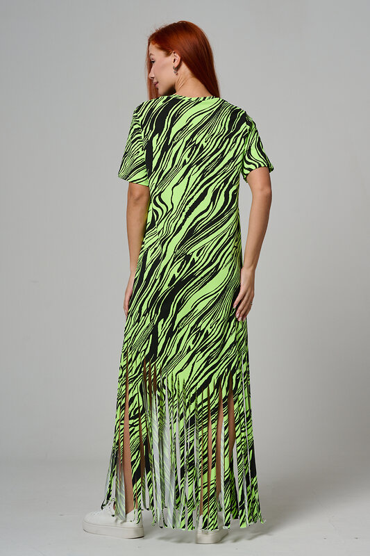 Натали Платье 585687 7480 неон салат+чёрный