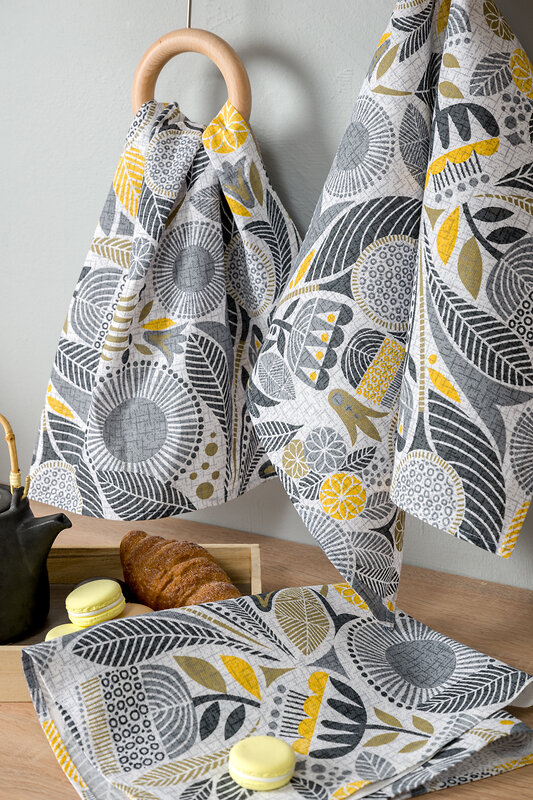 Натали Полотенце 585693 Набор кухонных полотенец Талавера серый