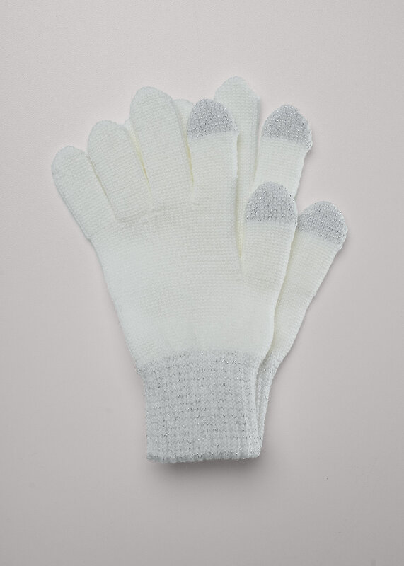 CLEVER Перчатки 585857 543478ак сенс молочный/люрекс серебро