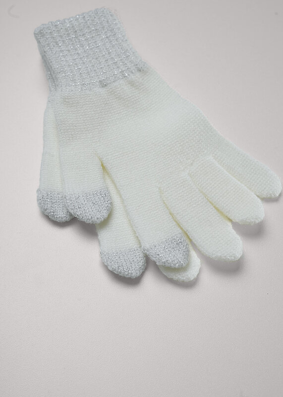 CLEVER Перчатки 585857 543478ак сенс молочный/люрекс серебро
