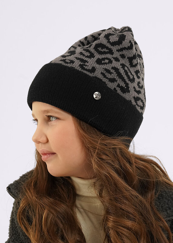 CLEVER Шапка 585871 564639вн чёрный/меланж серый