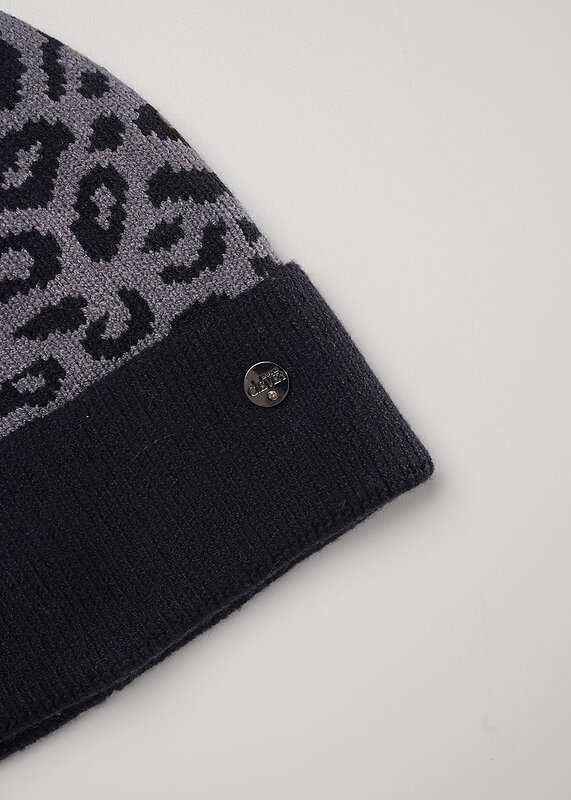 CLEVER Шапка 585871 564639вн чёрный/меланж серый