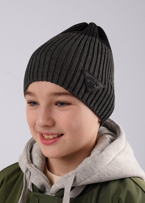 CLEVER Шапка 585894 564667ха меланж серый/чёрный