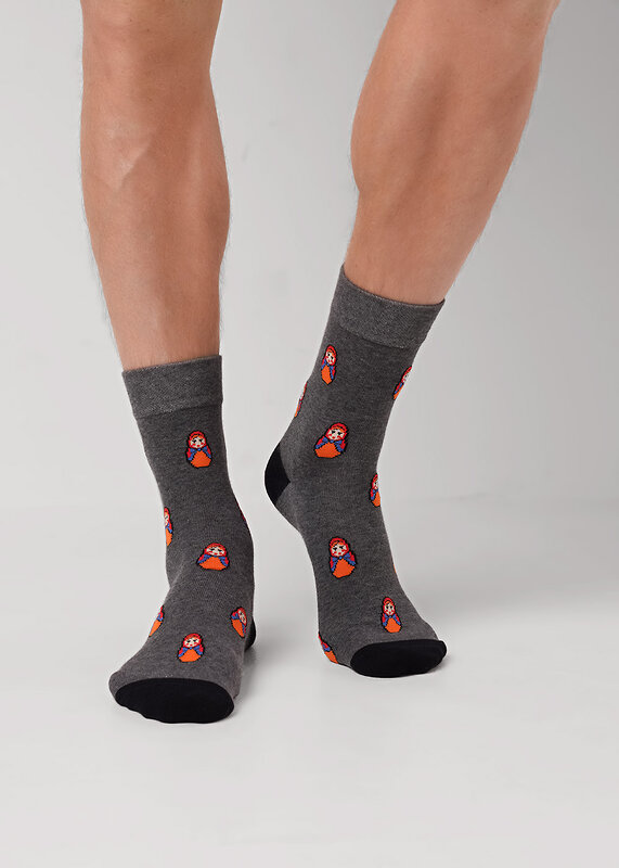 CLEVER Носки 585901 К6602 меланж т.серый