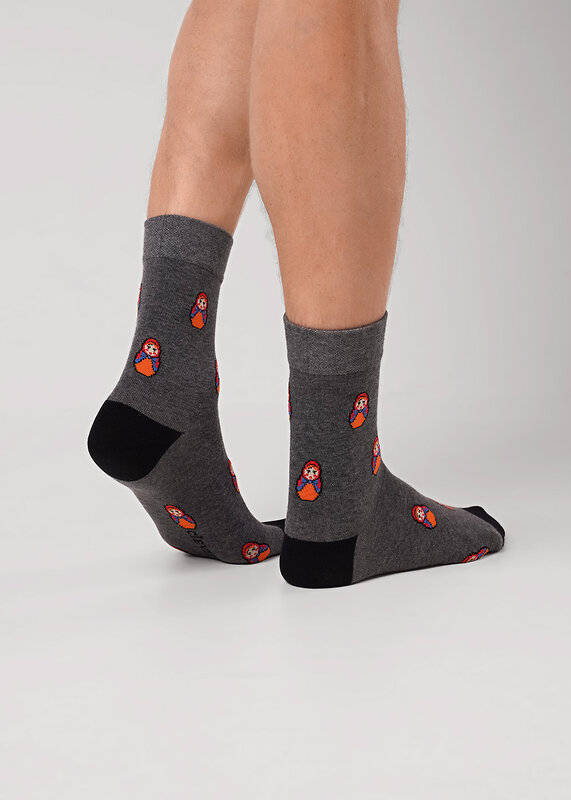 CLEVER Носки 585901 К6602 меланж т.серый