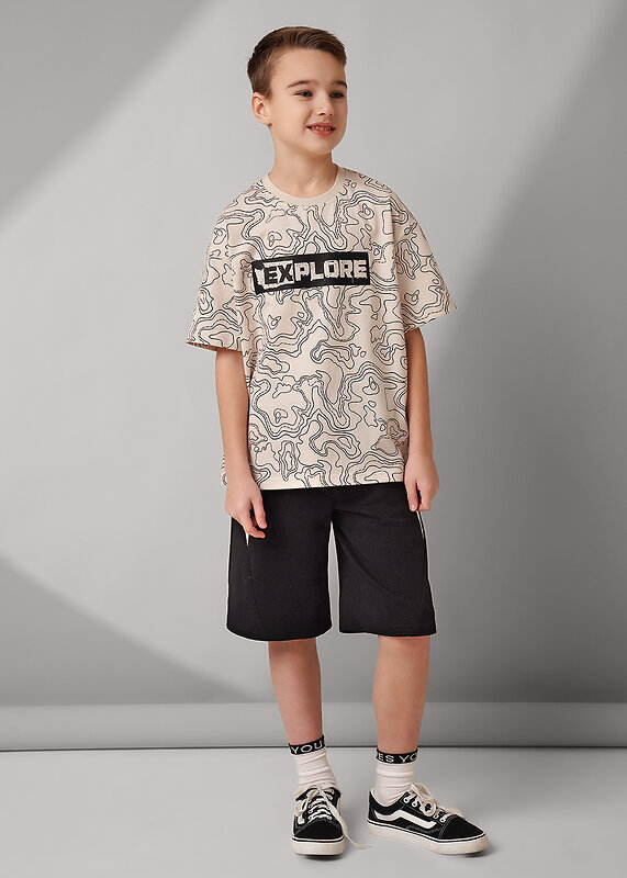 CLEVER Футболка 586022 865756/12кдн_п бежевый/чёрный