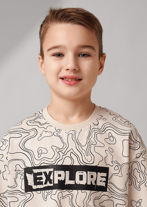 CLEVER Футболка 586022 865756/12кдн_п бежевый/чёрный