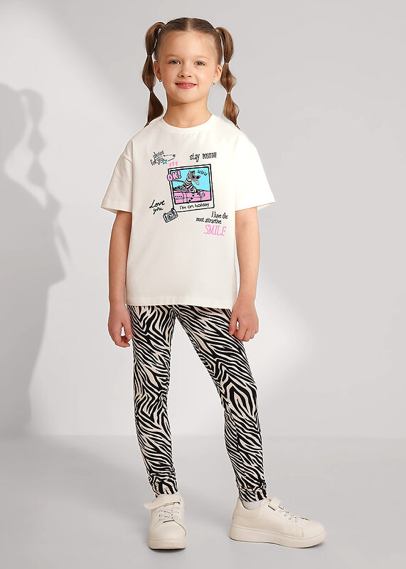 CLEVER Лосины 586116 903633гн белый/чёрный