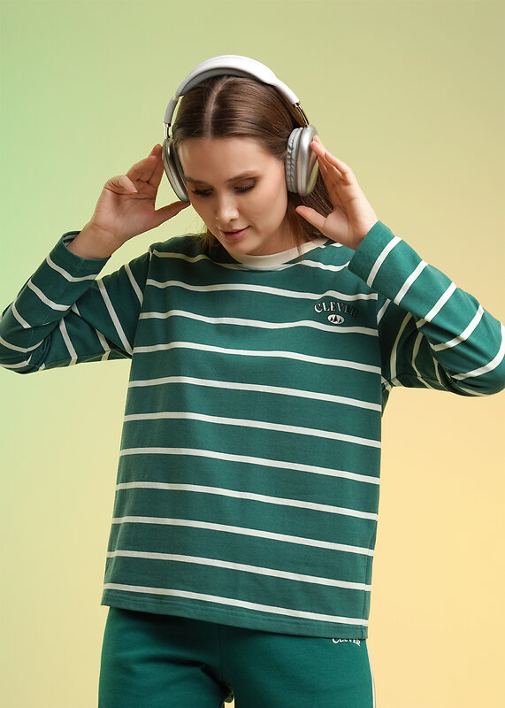 CLEVER Фуфайка 586182 LF26-100/3 т.зелёный/молочный