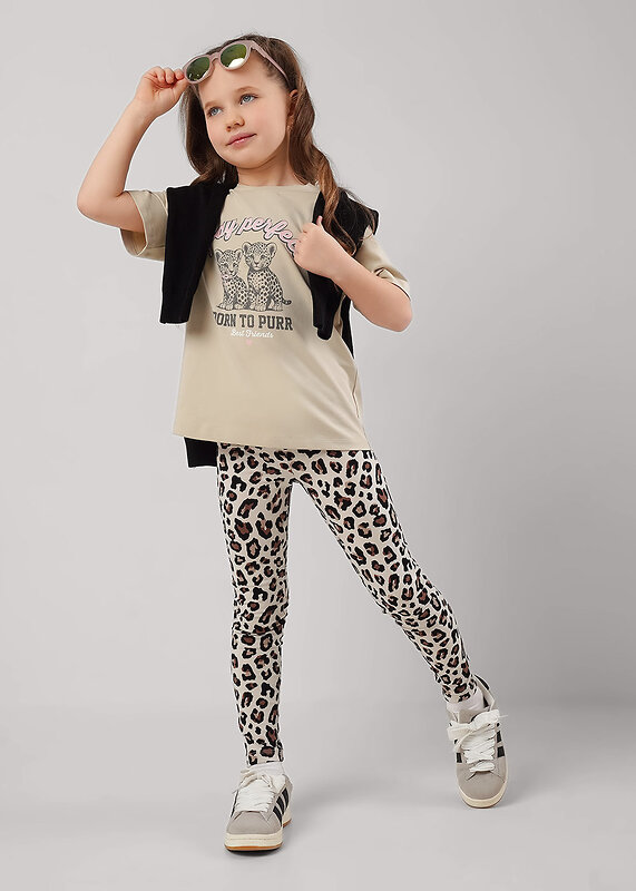 CLEVER Лосины 586224 903633гн бежевый/чёрный