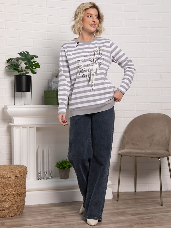 LT Collection Блуза 586313 Б15285-18М серый