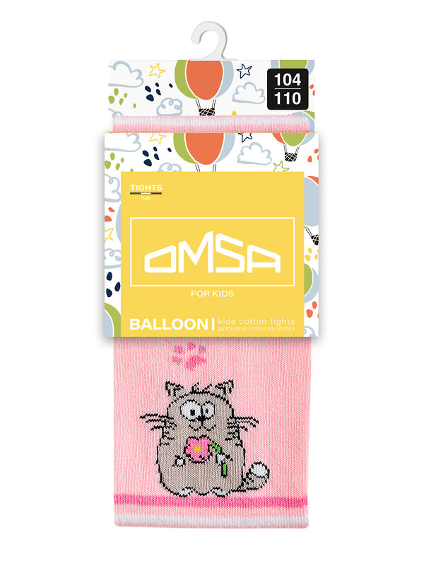 Omsa Колготки 586349 OMSA kids Collant  11P62-2 с рисунком (кот и зайчик) Rosa Chiaro (Розовый)