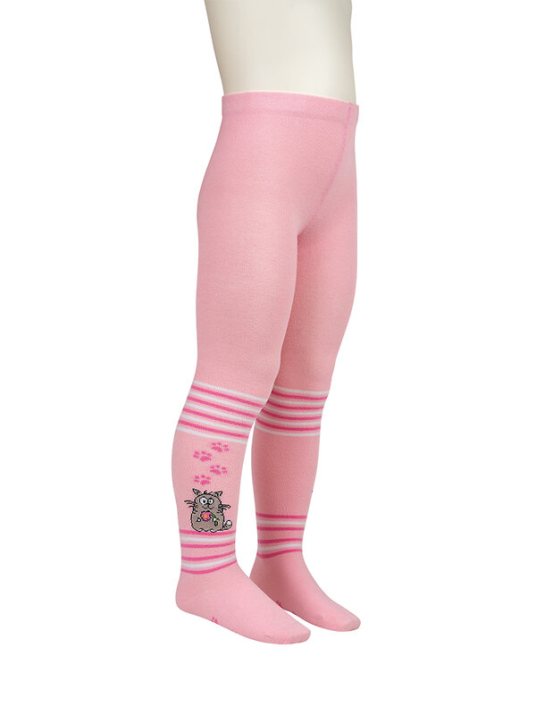 Omsa Колготки 586349 OMSA kids Collant  11P62-2 с рисунком (кот и зайчик) Rosa Chiaro (Розовый)