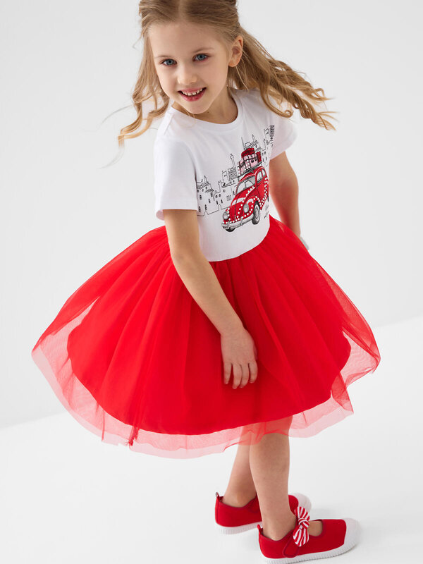 PLAYTODAY Платье 586487 12622149 белый,красный