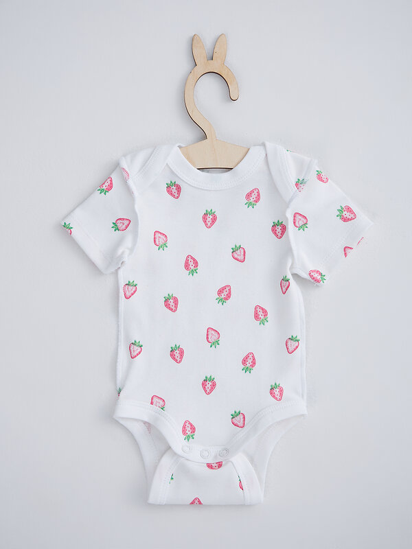 MARK FORMELLE Боди детское 586620 13015-1-2 розовая клетка на белом +клубничка на белом