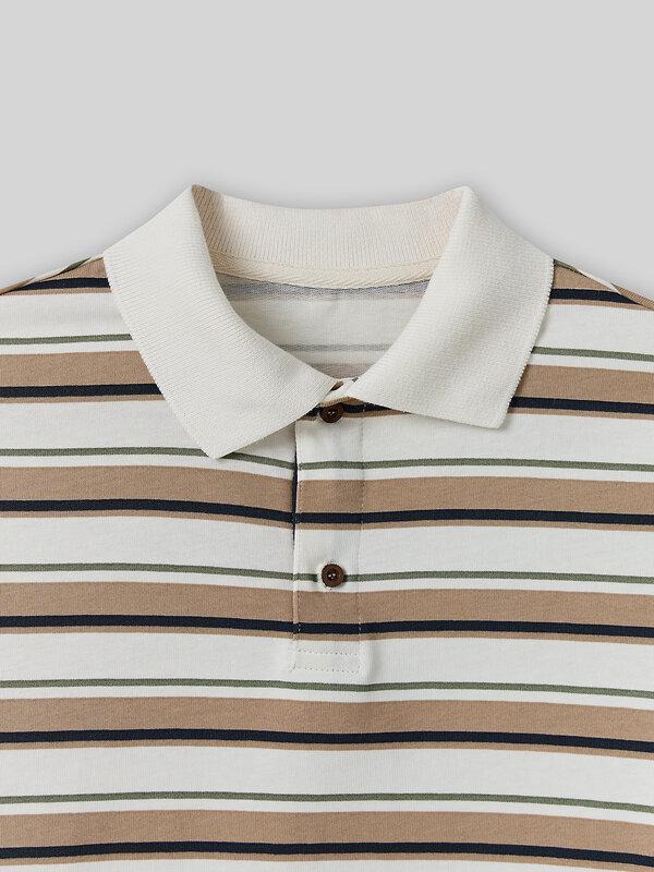MARK FORMELLE Поло 586769 123493 бежевая полоска на св.молочном