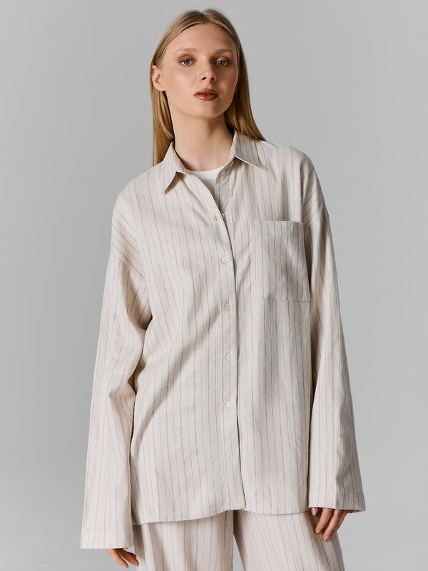 MARK FORMELLE Рубашка 586772 502985-1 полоска на бежевом