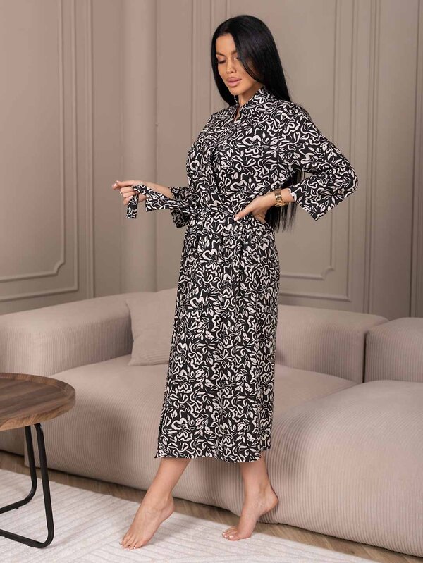 Текс-плюс Халат 586811 00-00247366 Черный, бежевый